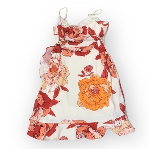 GUESS Juleah Mini Floral Dress in Radiant Poppy Print Ivory size 8 - Picture 7 of 16